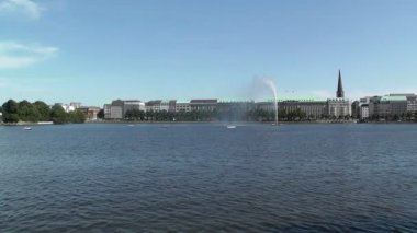 Hamburg alster ve yakın çevresi Almanya hamburg'yapay göl kalbinde aradım