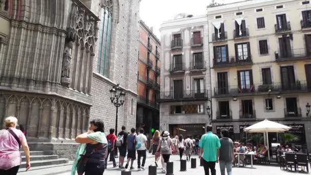 No centro da cidade de Placa De Santa Maria — Vídeo de Stock