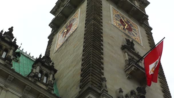 Hamburgo Alemania Ayuntamiento de Rathaus — Vídeo de stock