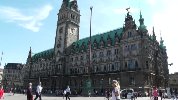 Rathaus Hamburg — Stockvideo