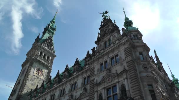 Hamburg Tyskland stadshuset rathaus — Stockvideo