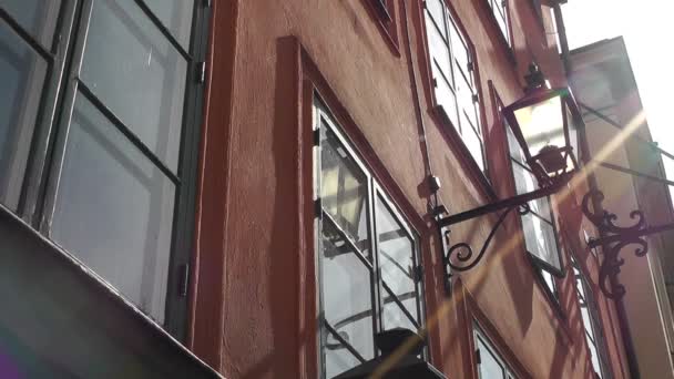 Old Building Facade with Lightrays — Stock Footage Old Building Facade with Lightrays Stock Footage