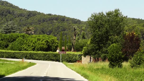 Straße im ländlichen Katalonien Spanien — Stockvideo