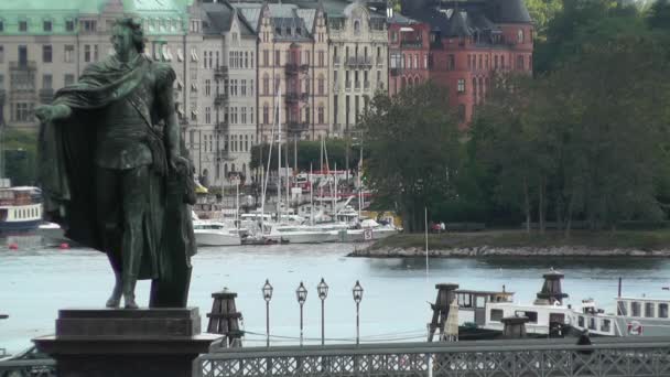 Центр міста Гамла Стан Стокгольм — стокове відео