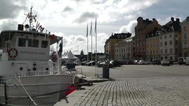 Stockholm şehir merkezi gamla stan — Stok video