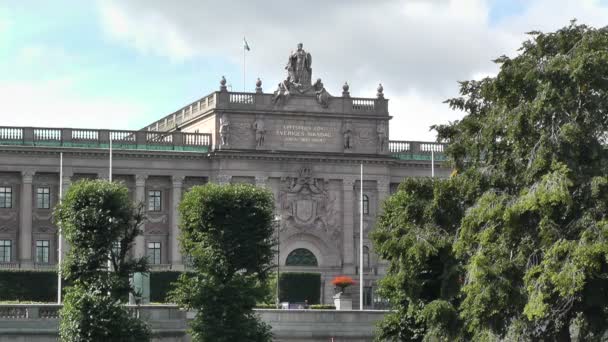 Centru města Stockholm Švédsko švédský parlament — Stock video