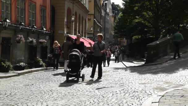 Stockholm města gamla stan — Stock video