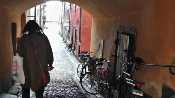 斯德哥尔摩市中心格姆拉斯坦 — 图库视频影像