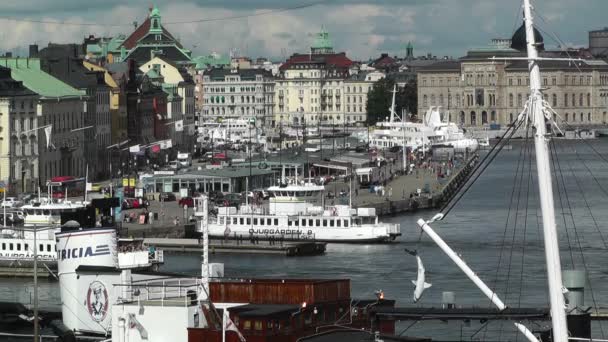 Центр Стокгольма Гамла Стан — стоковое видео