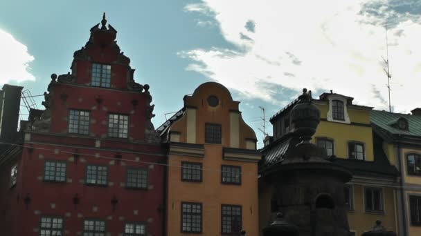 Stockholm centrala byggnader i gamla stan 2012 — Stockvideo