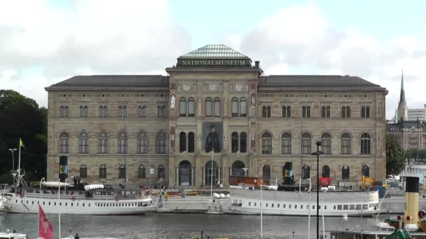 Estocolmo Centro de Suecia, Museo Nacional Sueco — Vídeo de stock