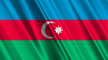 Azerbaycan bayrağı sallayarak