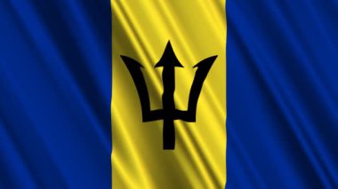 Barbados bayrağı dalgalanıyor