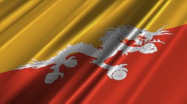 bhutan bayrağı sallayarak