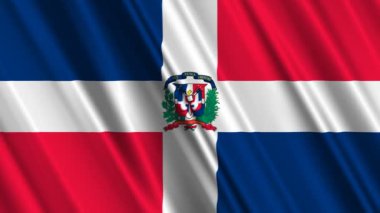 Dominik Cumhuriyeti bayrağı sallayarak