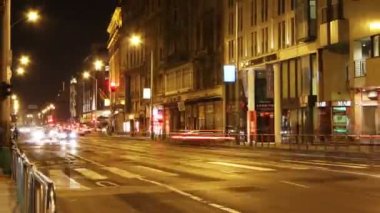 gece timelapse Avrupa kenti