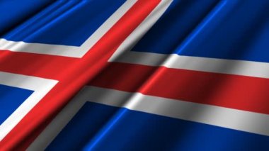 İzlanda bayrağı sallayarak
