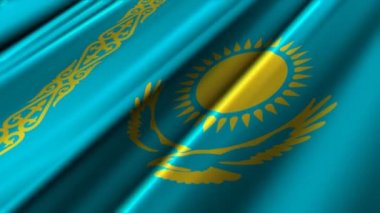 Kazakistan bayrak sallayarak