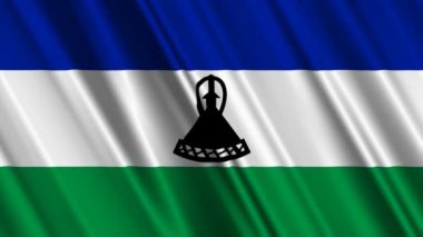 Lesoto bayrağı sallayarak