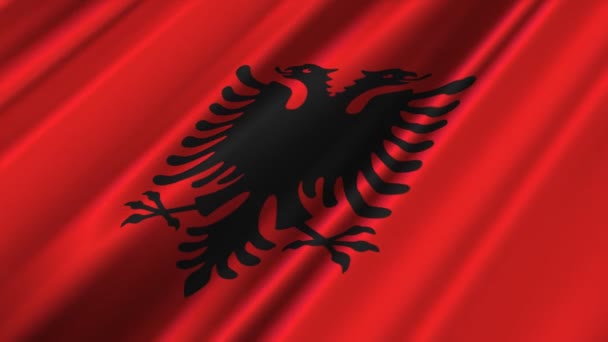 Bandera albanesa ondeando — Vídeos de Stock
