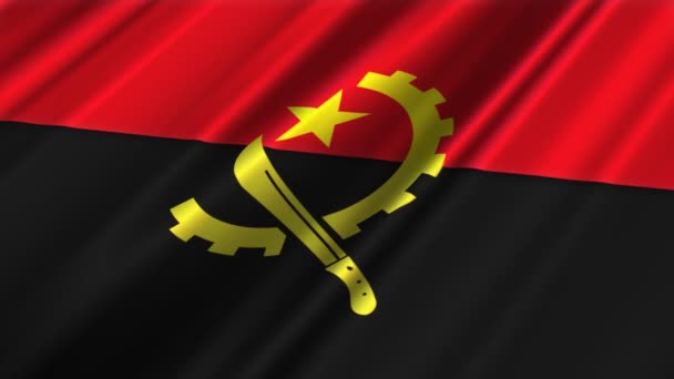 Angola flag waving — Stock Video