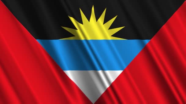 Antigua e Barbuda sventolano bandiera — Video Stock