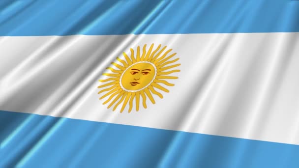 Bandeira da Argentina acenando — Vídeo de Stock