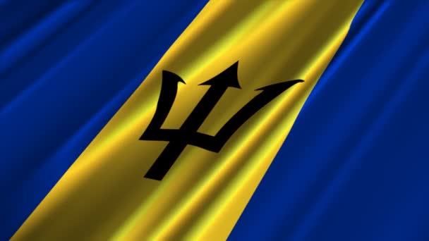 Barbados flagga viftar — Stockvideo