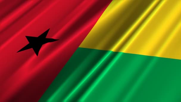 Γουινέα Μπισσάου σημαία να κυματίζει — Αρχείο Βίντεο