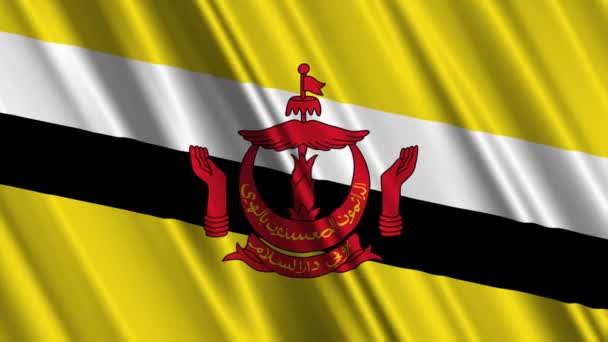 Brunei-Flagge geschwenkt — Stockvideo