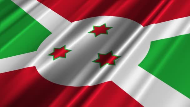 Drapeau Burundi agitant 