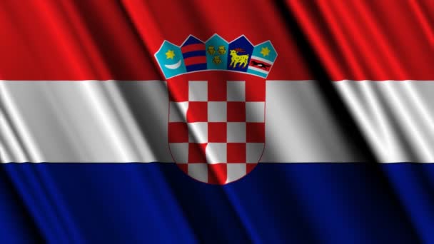 Croazia Bandiera sventola — Video Stock