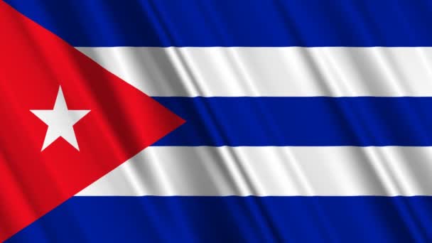 Bandera de Cuba ondeando — Vídeos de Stock