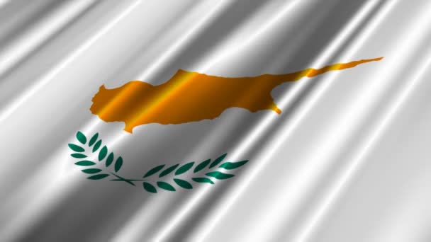 Cyprus vlag zwaaien — Stockvideo