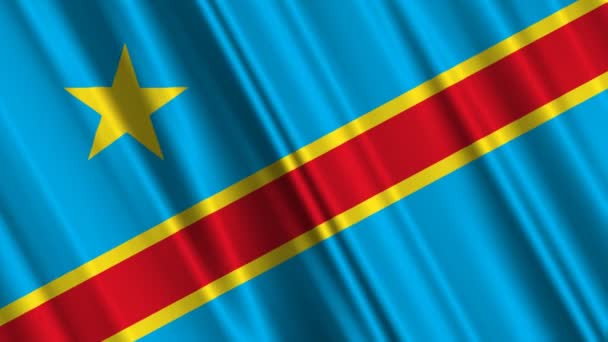 Drapeau de la République démocratique du Congo agitant — Video