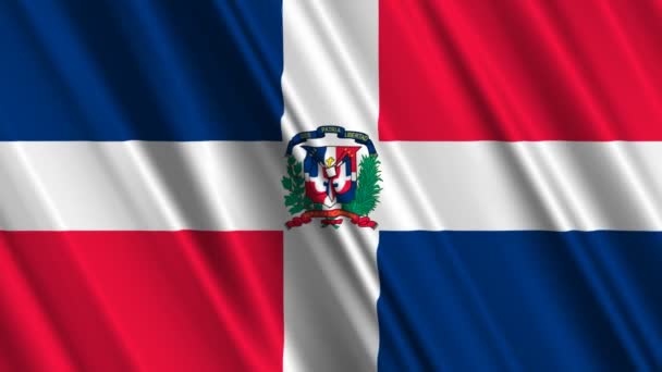 República Dominicana Bandera ondeando — Vídeos de Stock