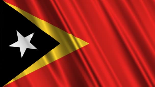 Timor Leste Bandeira acenando — Vídeo de Stock