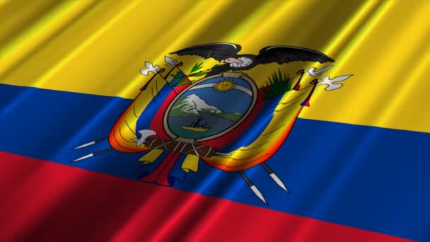 Bandera de Ecuador ondeando — Vídeos de Stock