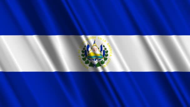 El Salvador Bandeira acenando — Vídeo de Stock