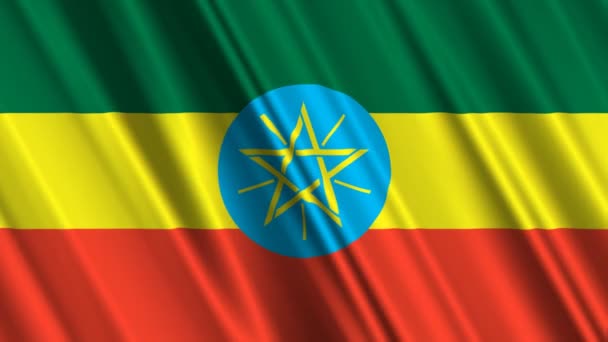 Ethiopia vlag zwaaiend — Stockvideo