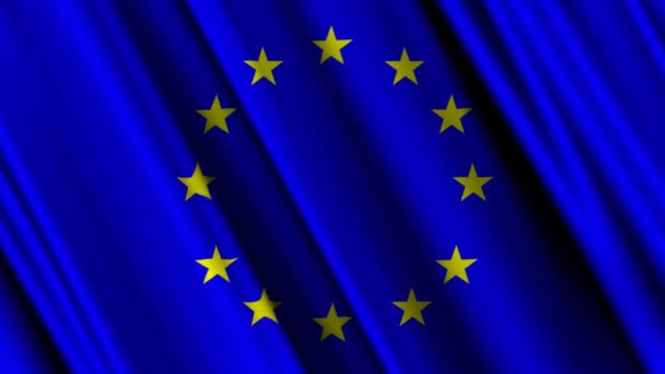 Europeiska unionens flagga vinkar — Stockvideo