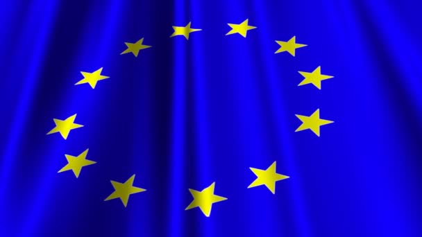 Bandiera dell'Unione europea sventola — Video Stock