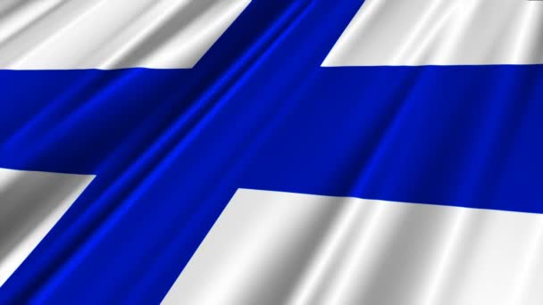 芬兰国旗挥舞着 — 图库视频影像