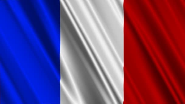 Bandera de Francia ondeando — Vídeos de Stock