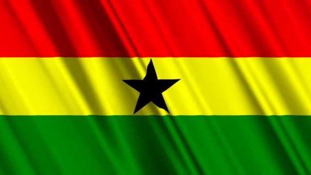 Bandera de Ghana ondeando — Vídeos de Stock