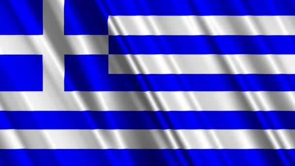 Размахивание флагом Греции — стоковое видео