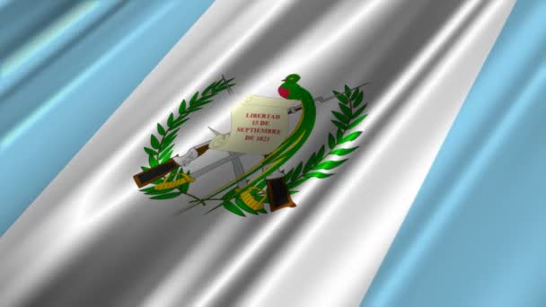 Bandera de Guatemala ondeando — Vídeo de stock