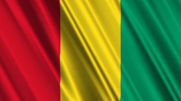 Γουινέα σημαία κυματίζει — Αρχείο Βίντεο