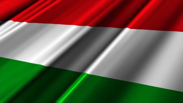 Hungría Bandera ondeando — Vídeo de stock