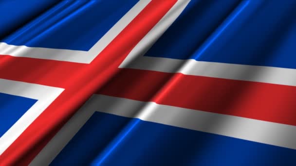 Islandia Bandera ondeando — Vídeo de stock